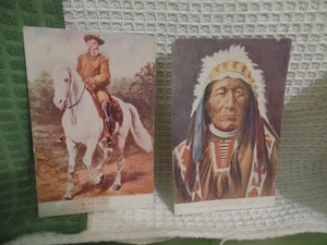 POSTCARDS-Buffalow Bill and Sioux Indian CHIEF-ONE MONEY-GOOD-Take a L@@K - Picture 1 of 2
