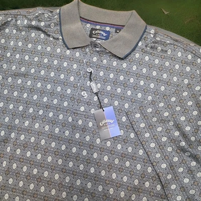 Polo de golf vintage Callaway Golf años 80 dos capas de algodón para hombre talla XL estampado integral Foto 1 de 4
