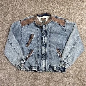 RARE Vintage 90’s Greatland Touring Outerwear Acid Wash Denim Jacket Men’s L - Picture 1 of 6