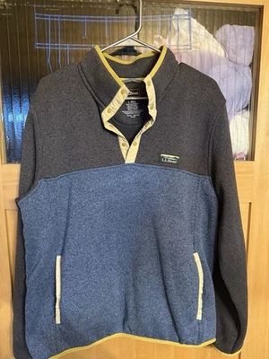 ll bean Button 1/4 Pull Over Fleece Shirt Size Large - Image 1 of 4