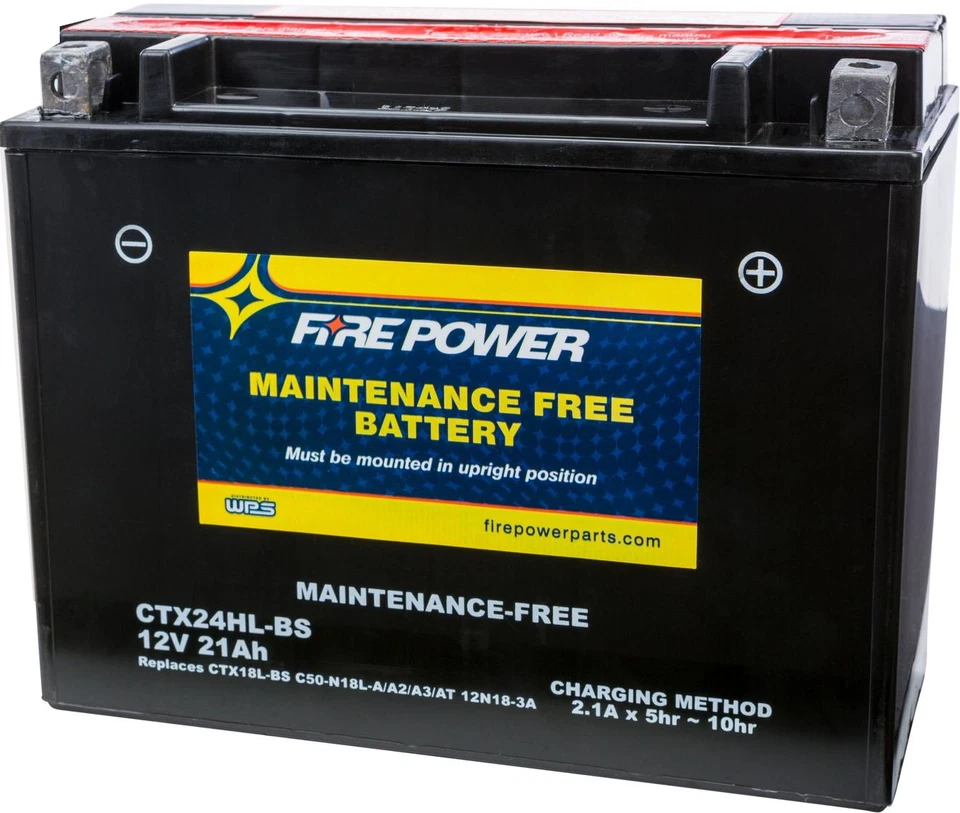 WPS Fire Power CTX24HL-BS Maintenance Free Battery #CTX24HL-BS — 第 1/1 张图片