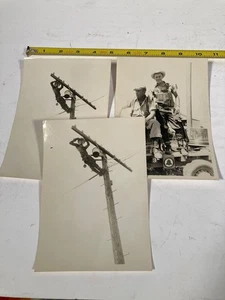 3 VTG Antique Southwestern Bell Telephone Company Lineman Tools Cowboy Photos - Picture 1 of 3