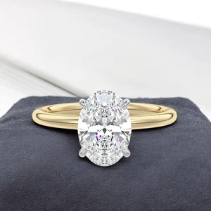 Wedding Ring 14k Multi Tone Gold 2 Ct Certified IGI Lab Grown Oval Cut Diamond - Picture 1 of 11