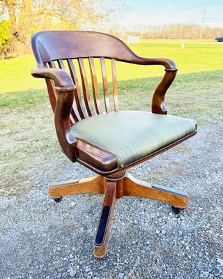 Антикварное кресло SIKES Banker Lawyer Doctor Executive Dancker & Sellew Нью-Йорк - Изображение 1 из 4