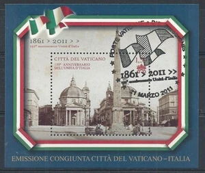 2011 VATICANO 150° ANN. UNITA' ITALIA CONGIUNTA FDC - Picture 1 of 1