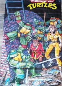 Póster vintage 1988 TMNT Teenage Mutant Ninja Turtles - Mirage Studios - nuevo lote antiguo - Imagen 1 de 10