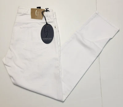 $465 New HANDPICKED Ravello JEANS Denim Pants Men's 37x34 Optic White ITALY 37 - Image 1 of 4