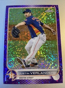 2022 Topps Chrome Purple Speckle Refractor Justin Verlander #d /299! #87 - Picture 1 of 2