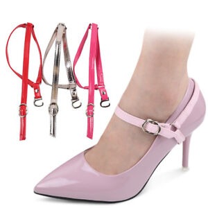 1 Pair PU Leather Shoe Straps Detachable Band Belt For Holding High Heeled Shoes