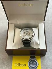 Edison Automatic Skeleton Watch With Black Leather Strap RRP £510 W/80