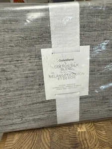 1 Crate & Barrel Curtain Panel Trevino Silk Cotton 52"x84" Pebble Gray New! - Picture 1 of 7
