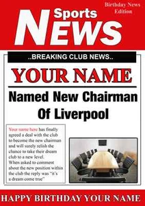 A5 Personalised Liverpool Football Chairman Greeting Birthday Card PID023 - Picture 1 of 1