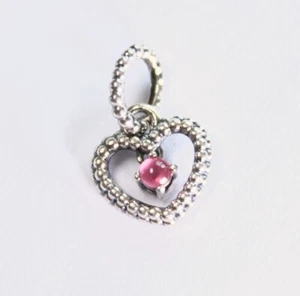 Original Pandora Sterling Silber Perlen Herz Oktober Geburtsstein Charm 798854C09 - Bild 1 von 2