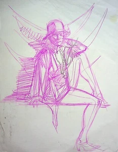 KARL ALTSTAETTER Signed Hand Drawn Comic Book Character Layout Art 8.5 x 11 - Picture 1 of 2