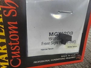 MGW Armory 1911 Govt Model 45 front Sight serrated Wide Tenon Stake on White Dot - Picture 1 of 7