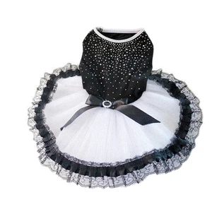 PET DOG PUPPY CAT TUTU BLING PRINCESS COSTUME LACE SKIRT GLITTER DRESS UP OUTFIT - Picture 1 of 3
