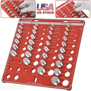 34 Standard & Metric Nut and Bolt Thread Checker Bolt Nut Identifier Gauge Board - Picture 1 of 17