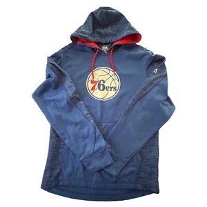 Felpa con cappuccio NBA Philadelphia 76ers taglia small blu logo grande - Foto 1 di 7