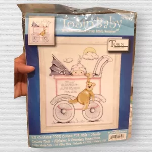 Tobin Counted Cross Stitch Kit 13"X15" Baby Buggy Birth Record - Picture 1 of 4