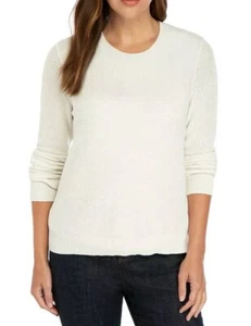 Eileen Fisher Sweater Womens Medium Tencel Stretch Ivory Color Top Roundneck New - Picture 1 of 4