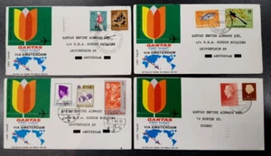 AUSTRALIA • 1967 • First QANTAS Flight - Sydney to London via Amsterdam 4 Covers - Bild 1 von 2