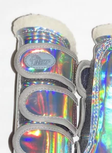 HOLOGRAM RAINBOW UNICORN Brushing Boots Harry's Horse  Fluffy Fleece Flextrainer - Picture 1 of 5