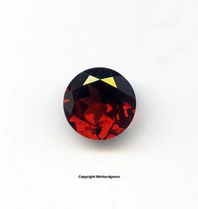 Beautiful Burnt Orange Semi Precious 8 mm Faceted Round Brilliant Orissa Garnet - Picture 1 of 1
