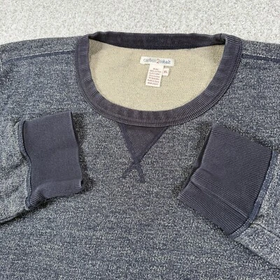 Carbon2Cobalt 卫衣男式 XL 蓝色圆领套衫 100% 棉希瑟 — 第 1/4 张图片