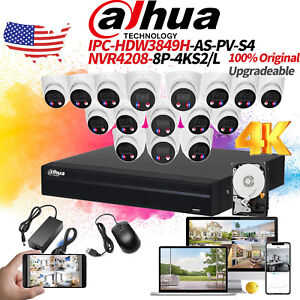 Dahua System 4K 16CH 16PoE CCTV 4MP ColorVu IP Camera IPC-HDW3849H-AS-PV-S4 Lot