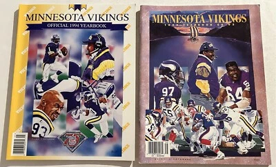 1993 1994 MINNESOTA VIKINGS Yearbook CHRIS CARTER John RANDLE McDANIEL Set of 2 - Image 1 of 2