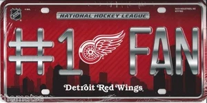 DETROIT RED WINGS #1 FAN LOGO NHL USA MADE LICENSE PLATE - Picture 1 of 1
