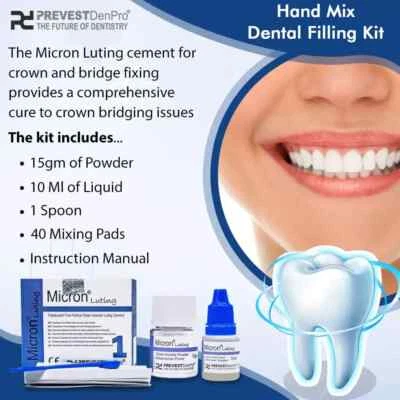 PREVEST MICRON 1 Permanent Dental Cement for Caps Crown Bridges Inlays Teeth DIY Tooth Fixing UK