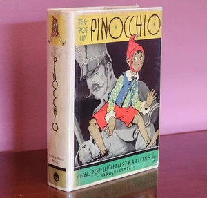 1932 FIRST EDITION THE POP-UP PINOCCHIO CARLO COLLODI, BY HAROLD LENTZ WITH DJ - Picture 1 of 24