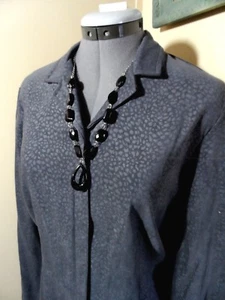 STYLE&CO. Skirt Suit women 6P 8P Gray Jacket set Sueded leaf pattern Winter wear - Picture 1 of 8