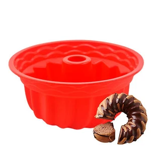 1Pc Red 9 Inches Cake Pan Bread Chocolate Bakeware Silicone Non-Stick Mold - Picture 1 of 12