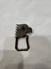 Vintage Taxco Mexico Sterling Silver 925 Carnelian Eagle Clip Keychain