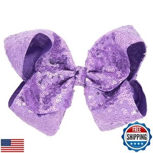 Xansema Hair Accessories: Large 8 Inches Sequin Bow Alligator Hair Clips, Bar - Picture 1 of 5