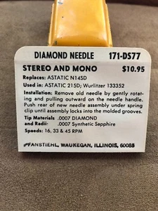 Vintage NOS Pfanstiehl Turntable Needle Part # 171-DS77 - Picture 1 of 3