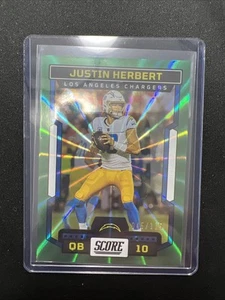 Panini Score Green Laser Lazer Parallel 2023/115 Justin Herbert #143 - Imagen 1 de 7