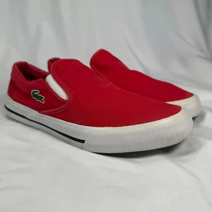 Lacoste Lyndon Slipper Sneaker Schuhe rot Canvas Herren US Größe 7,5 - Bild 1 von 10
