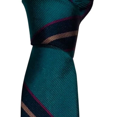 Corbata de Seda Robert Talbott Para Hombre Verde Oscuro Diagonal Rayas Diseñador Corbata Usada en Excelente Condición Foto 1 de 3