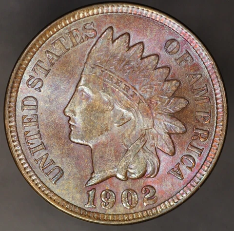 1902 INDIAN CENT FRESH FROM ORIGINAL COLLECTION TONED! -LOT AA-4750 Cover