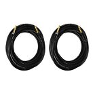 2 Pack Audio2000's C09025p2 25 Ft 1/4" TS to TS Patch Cable