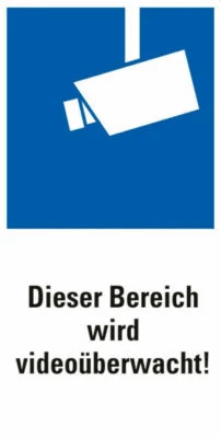 MBS-SIGNS® Warnaufkleber Videoüberwachung Folie DSVGO Hinweisschild Schild Kamera 6x3cm