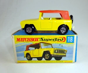 Matchbox Superfast Nr. 18A Field Car amarillo FINO 4 radios ruedas excelente en caja - Imagen 1 de 11