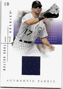 TODD HELTON 2001 SP GAME USED AUTHENTIC FABRICS GAME USED PURPLE JERSEY - Picture 1 of 1