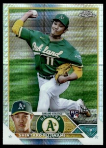 2023 TOPPS PRISM REFRACTOR Shintaro Fujinami Rookie Oakland Athletics #97 - Picture 1 of 2