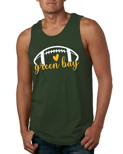 Camiseta sin mangas Fan Of City of Green Bay Fútbol Corazón Amarillo Escritura Escritura Hombres - Imagen 1 de 3