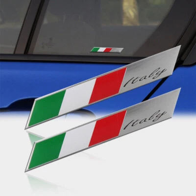 2PCS Italy Italian Flag Metal Car Emblem Badge Decal Stickers Car Accessories — 第 1/4 张图片