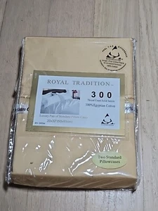 2 Royal Tradition 300 thread count 100% egyptian cotton luxury gold pillow cases - Picture 1 of 3